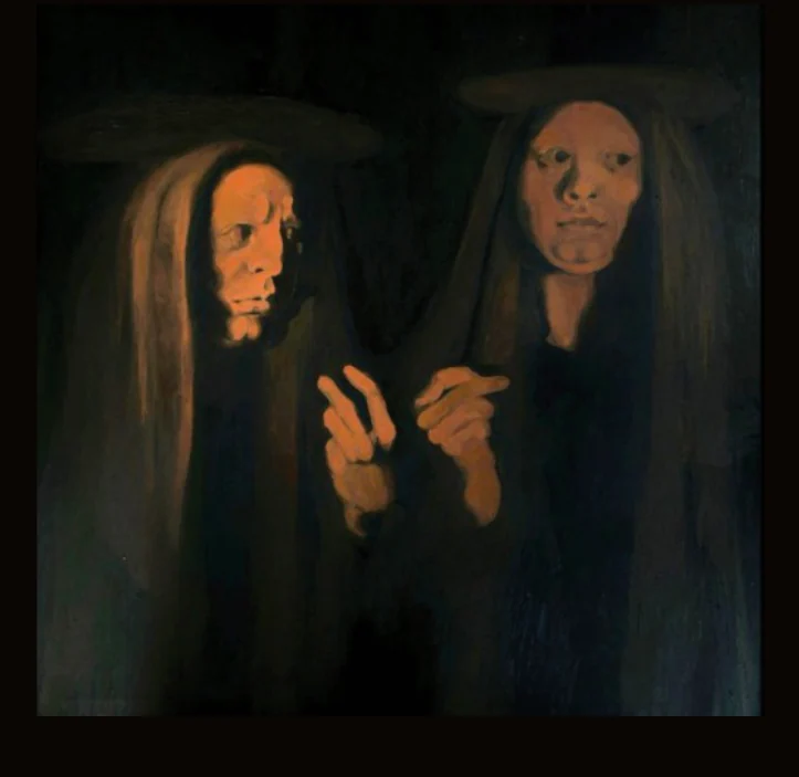 Картина «Portrait of Deacons II» Вероніки Горицької: дві постаті в розмові