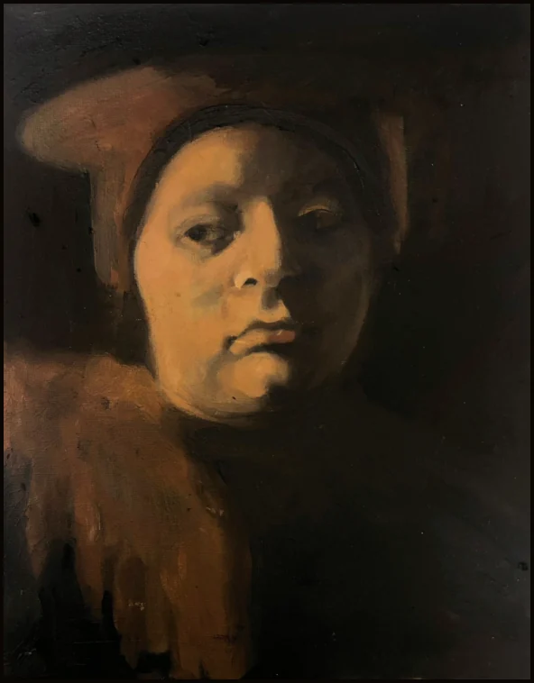 Картина «Study of the Head» Вероніки Горицької: погруддя в коричневих тонах